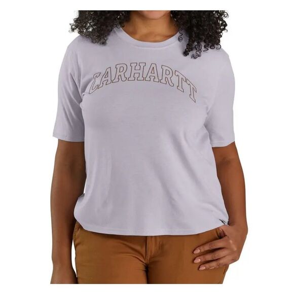 Carhartt Loose Fit T-Shirt Womens Size L Lightweight Short Sleeve Graphic Lilac - Picture 1 of 3